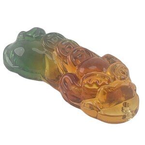 Colorful Glass Pi Xiu Figurine Feng Shui Wealth & Protection Charm Multicolor
